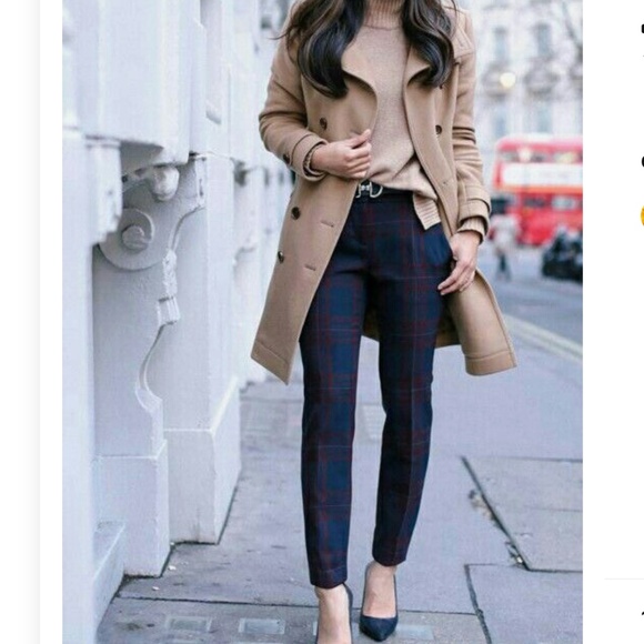 Luisa Spagnoli Blue Plaid Trouser NWOT - Picture 2 of 10